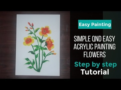 Cara melukis bunga dengan mudah | Ide melukis dengan cat akrilik untuk pemula