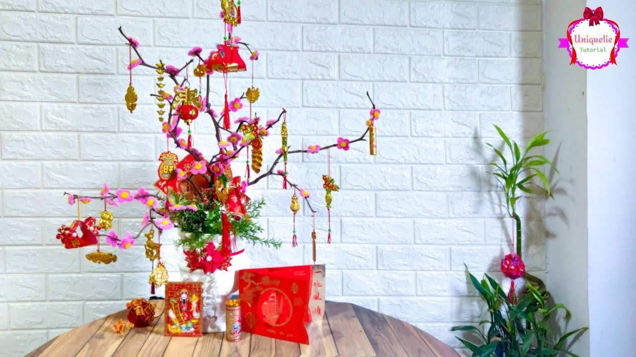 Cara membuat bunga Sakura dari kawat bulu | 新年手工做梅花 | Pipe Cleaner Art | How to Make Cherry Blossoms