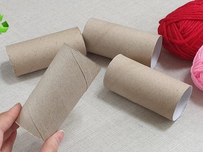 Amazing !! Perfect idea made of empty tissue roll and wool - Recycling Craft ldeas - DIY Projects