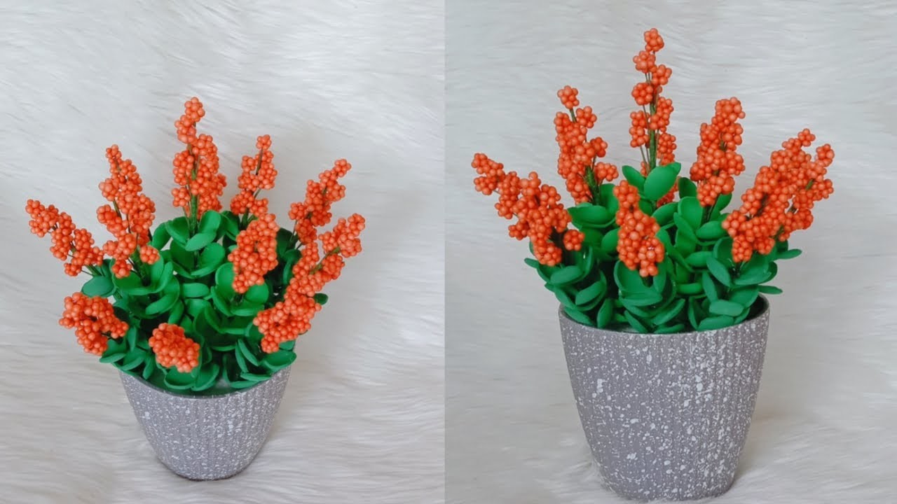 Design Flowers from mini foam Granuales and Foam Sheet || Foam Craft Ideas || Foam Flowers