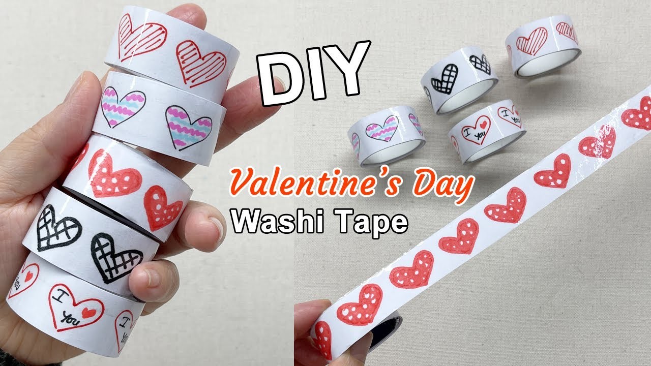 Cách làm Washi Tape chủ đề Valentine’s Day | DIY valentine’s day Washi Tape | Liam Channel