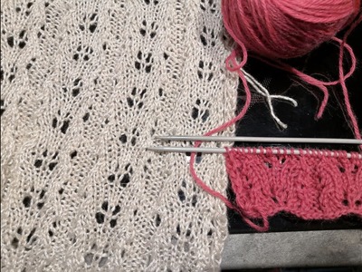 Pletený krajkový vzor, knitted lace pattern. .Mámráda když. .