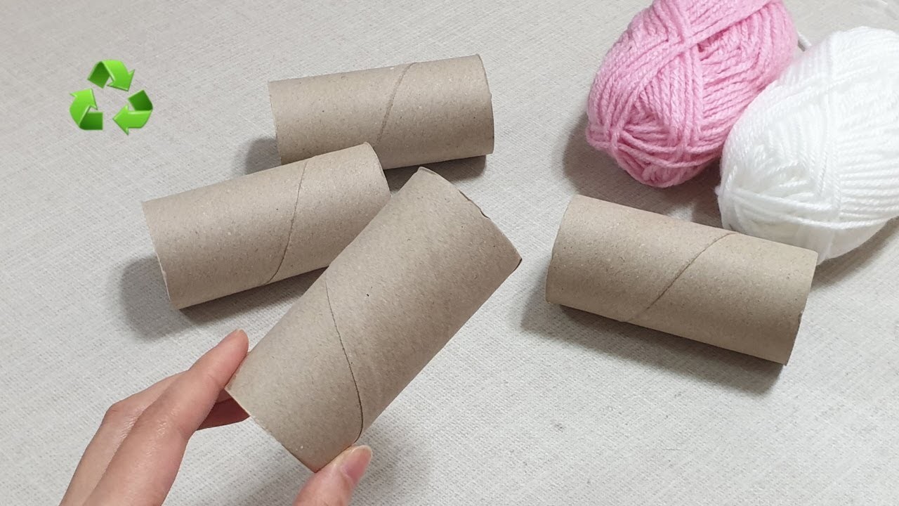 Amazing !! Perfect idea made of empty tissue roll and wool - Recycling Craft ldeas - DIY projects