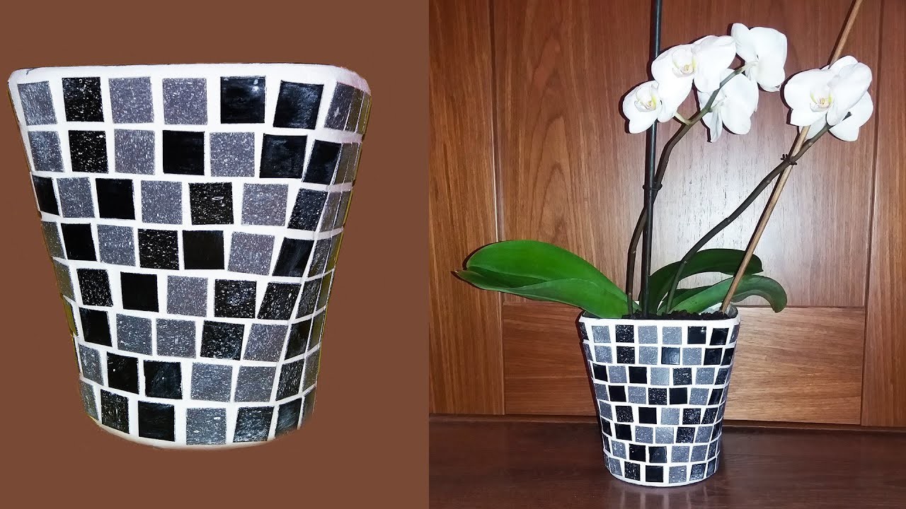 DIY Mosaic Plastic Flower Pot