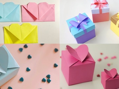 Kağıttan Hediye Kutusu Yapımı - Kalpli Kutu Yapımı - Kalpli Zarf Yapımı