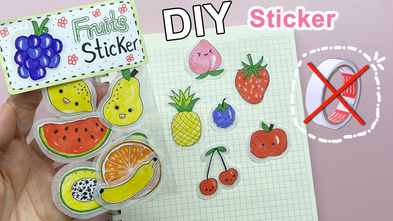 Cách làm Sticker Trái Cây không dùng Keo 2 mặt | DIY fruits Stickers | Liam Channel