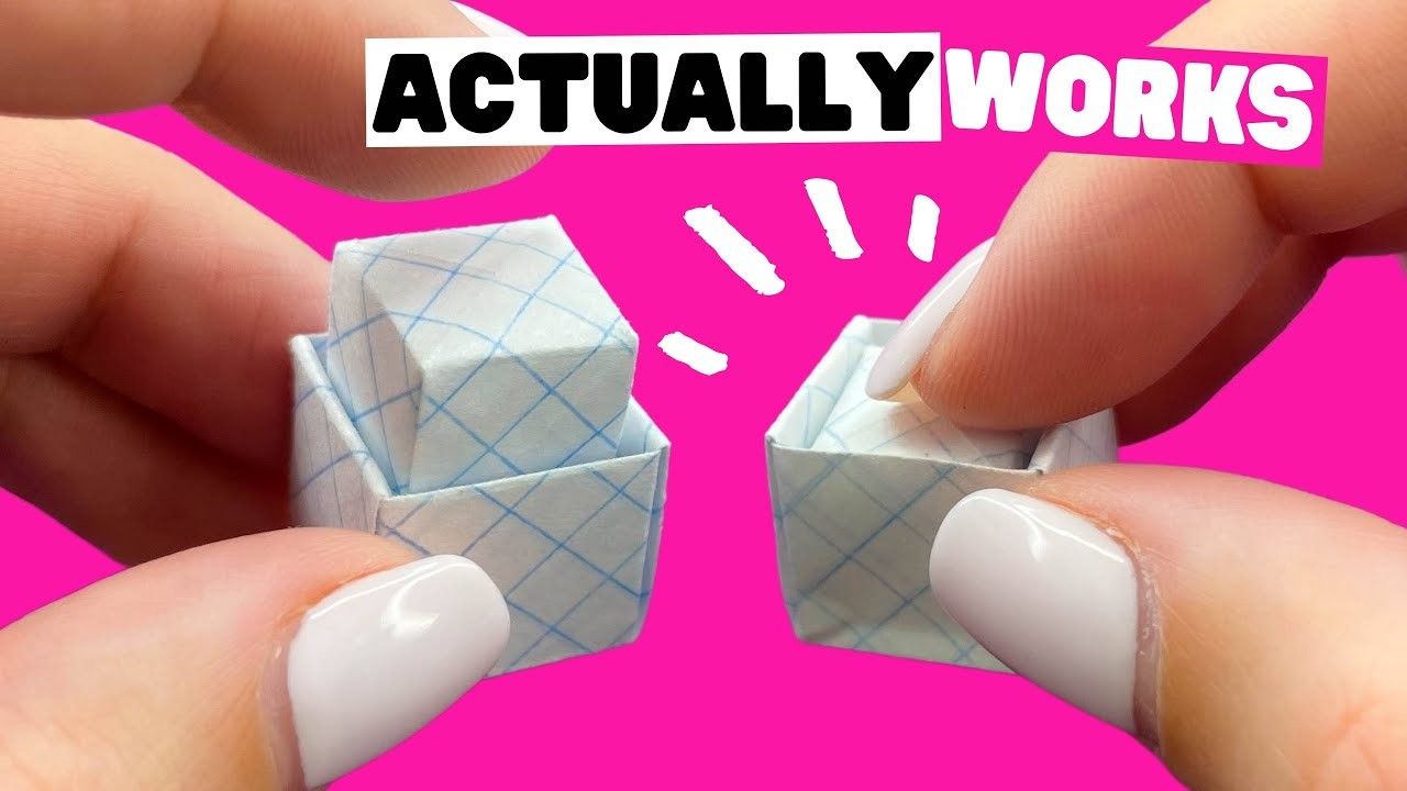How to make origami BUTTON that ACTUALLY WORKS, NO GLUE [origami pop it, origami fidget toy]