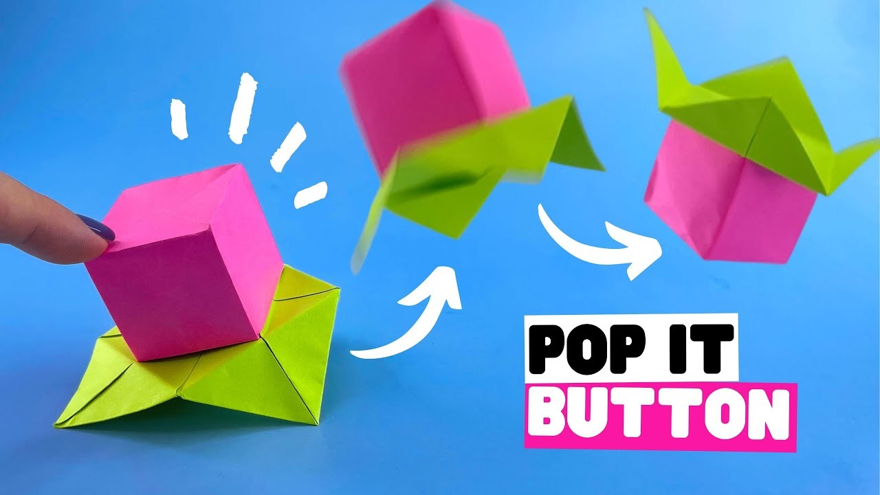 How to make origami BUTTON that HOPS [origami pop it, origami fidget toy]