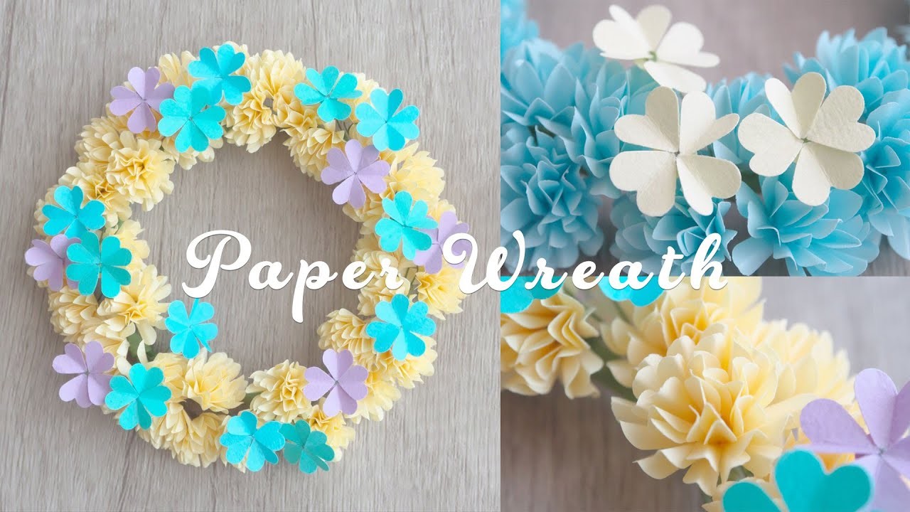 紙で作る四つ葉のクローバーのリースの作り方 - DIY How to Make Paper Wreath (Lucky Clover). Tutorial