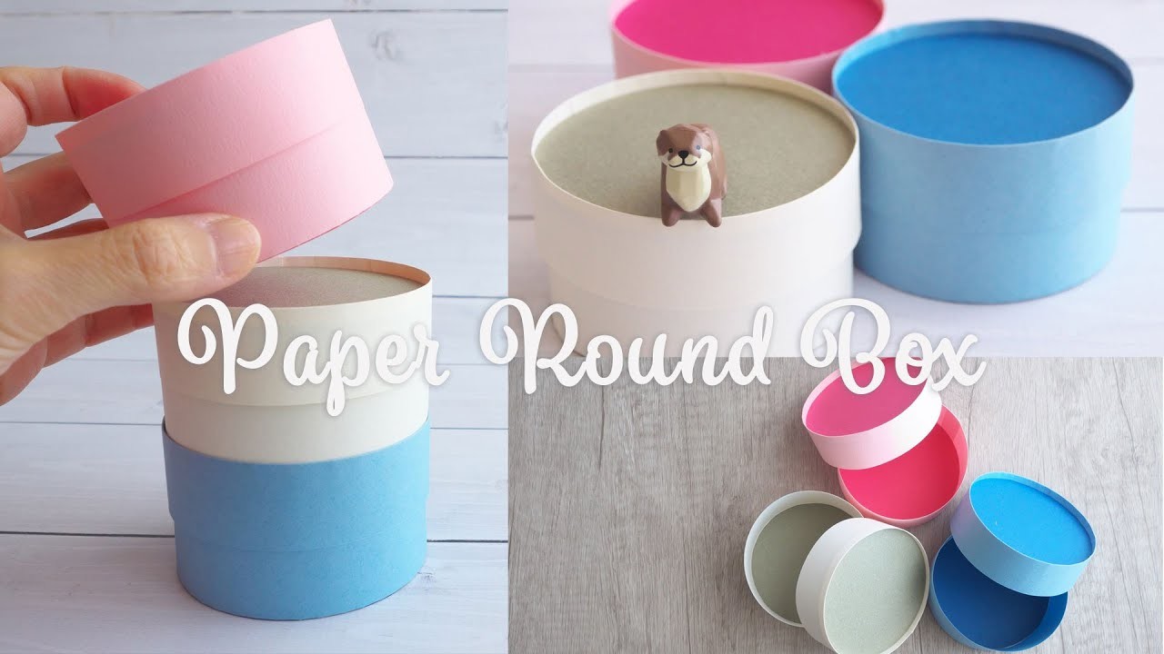 重ねられる箱｜丸形フタ付き箱の作り方 - DIY How to Make Paper Round Box. Tutorial