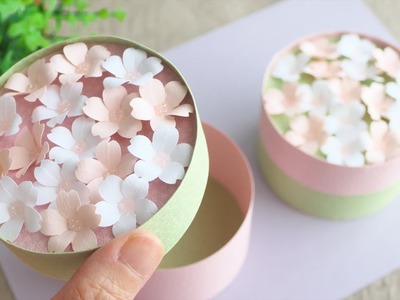 紙で作る満開の桜のギフトボックスの作り方 - How to Make a Paper Gift Box with Cherry Blossoms in Full Bloom. Tutorial