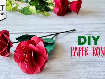 DIY paper rose || Paper rose tutorial art and craft || How to make paper rose flower @VENTUNOART