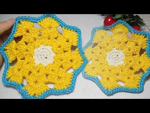 Crochet Coaster İn Under 10 Minutes. VERY EASY PATTERN Tutorial For Beginners