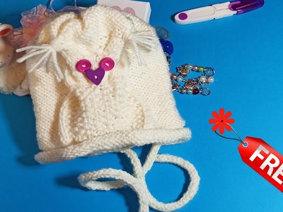 Dětská čepice se vzorem sovy . Kids Owl Hat Knitting Patterns Free Tutorial.