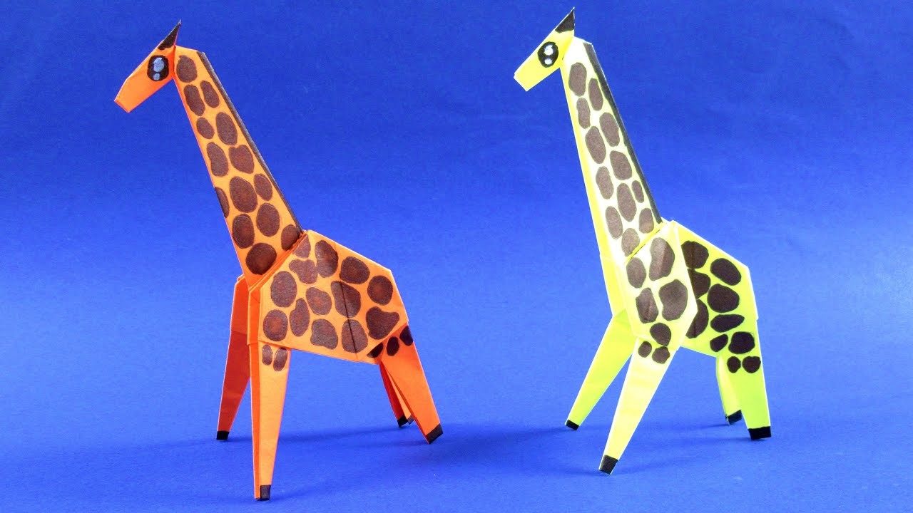 Как сделать жирафа из бумаги своими руками ???? Оригами Жираф