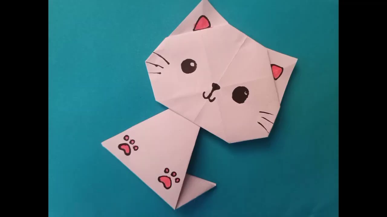 Stačí jenom 5 minut Na tuhle jednoduchou papírovou kočku! ???? , Jednoduchý nápady návod-Kočka z papíru