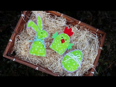 Velikonoční dekorace - Zajíček, Slepička (slepico-kuře) a vajíčko - návod na vyrobení