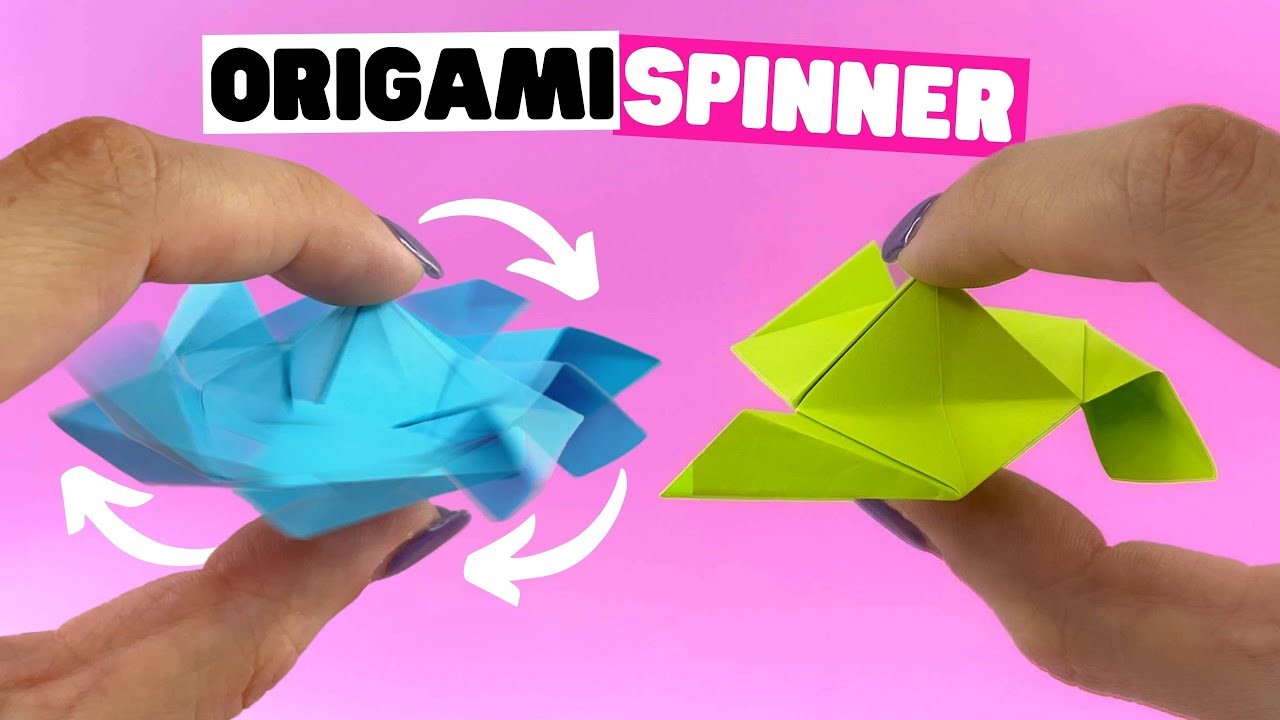 How to make origami SPINNER from 1 paper sheet [origami fidget toy]