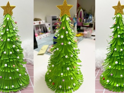 Cách làm cây thông Noel Mini Trang Trí bàn học ????  DIY Paper Christmas tree | Liam Channel