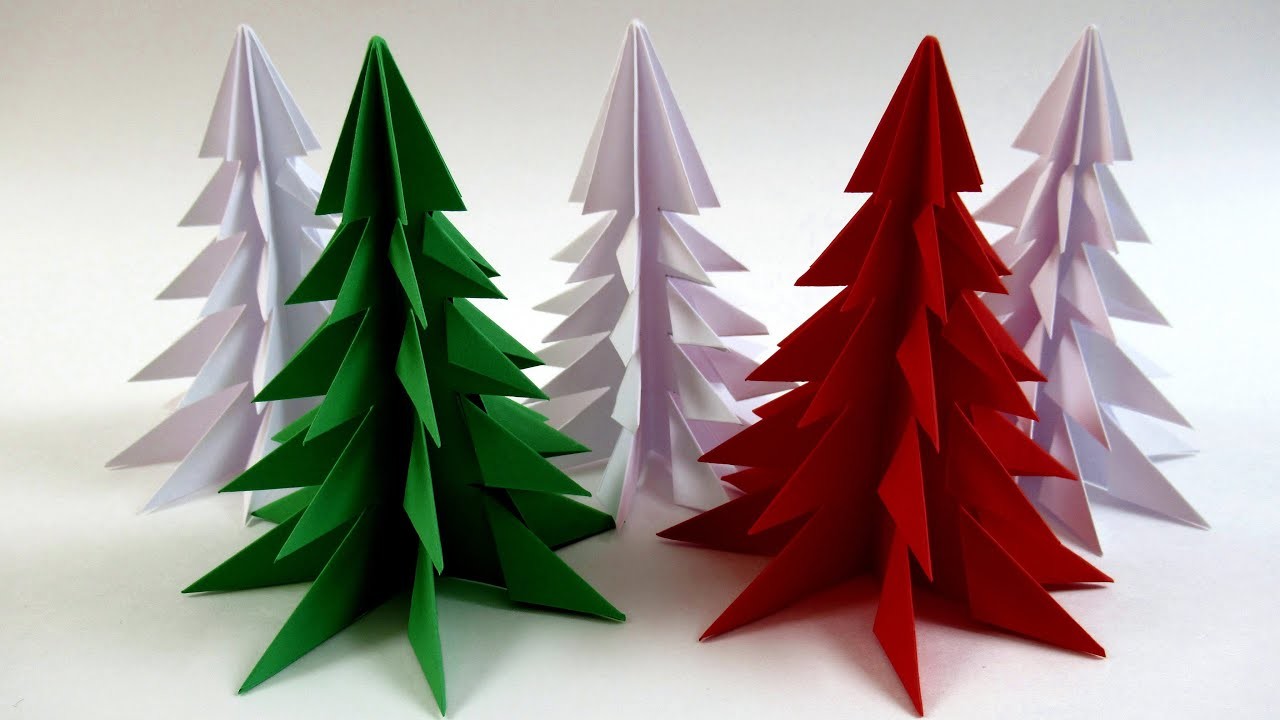 How to Make a 3D Paper Christmas Tree - 3D Paper Xmas Tree