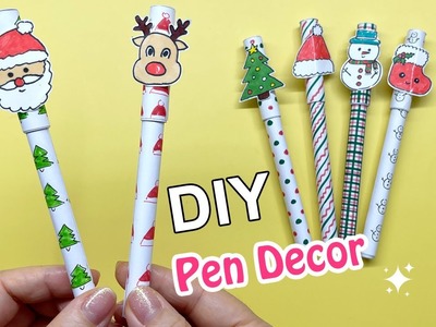 Cách trang trí cây bút chủ đề Noel |????????⛄????| DIY Pen Decoration | Liam Channel