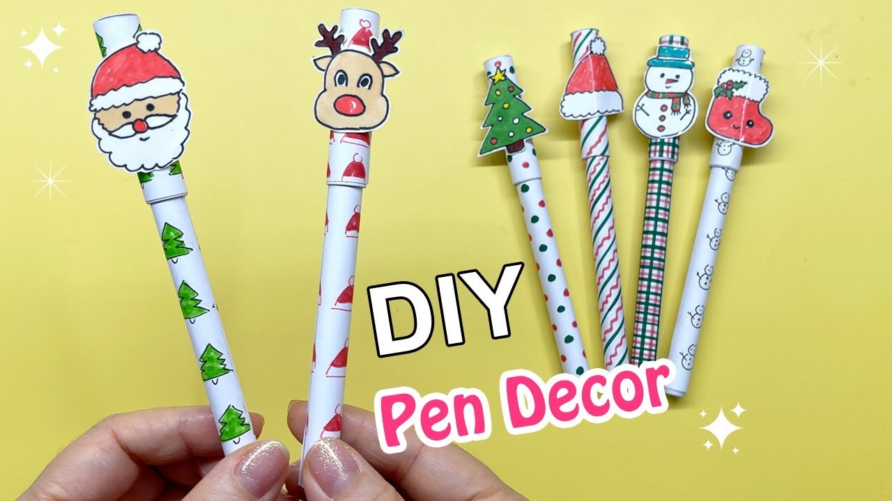 Cách trang trí cây bút chủ đề Noel |????????⛄????| DIY Pen Decoration | Liam Channel